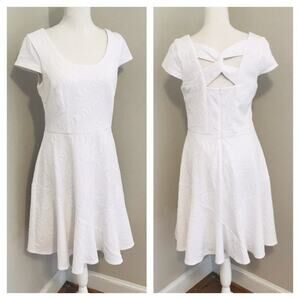 db White Cap Sleeve Fit and Flare Dress